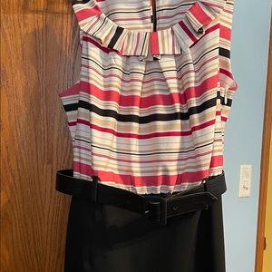New York and Company pink and black stripe